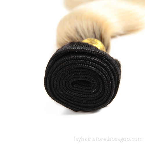 1B 613 Blonde Ombre Color Remy Brazilian  Hair Weave Bundles With Ear to Ear Lace Frontal